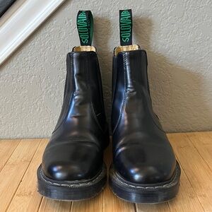 Solovair Dealer Black Leather Chelsea Boots - high shine black - 6.5 FIT BIG